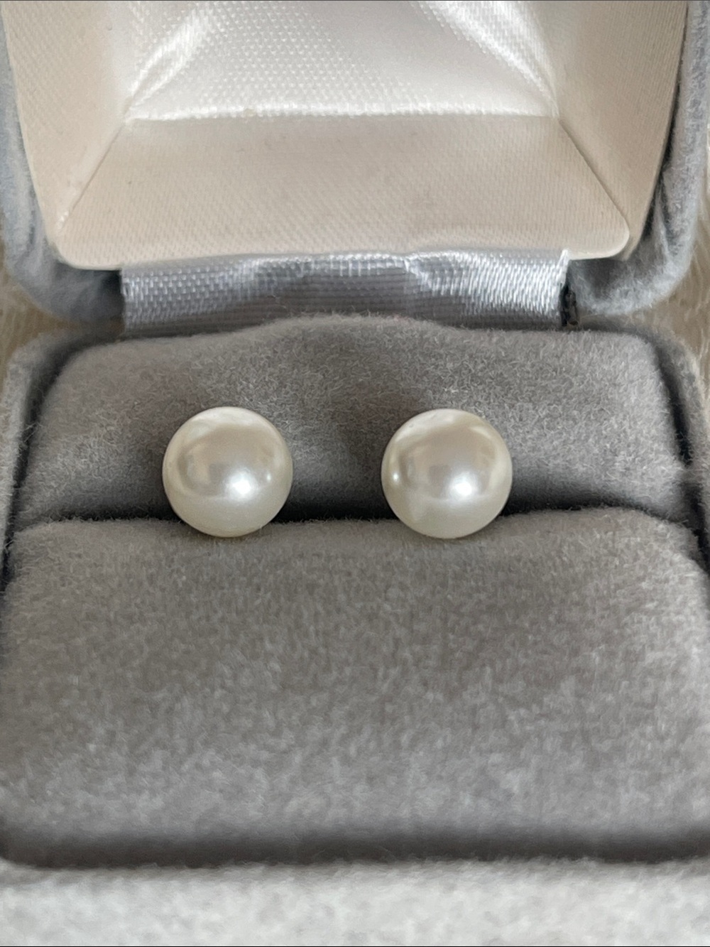 Classic Faux Pearl Stud Earrings - White Pearlescent
